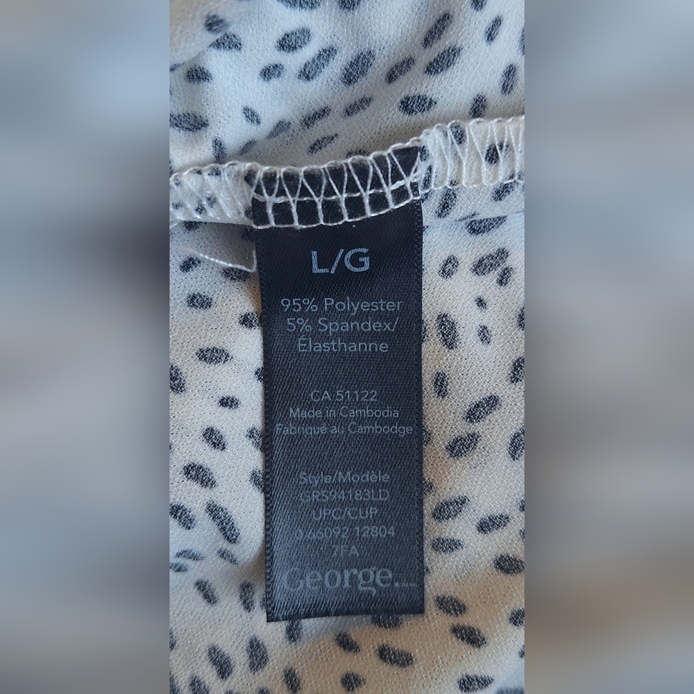 George size large white and black spotted dress - Picture 4 of 6